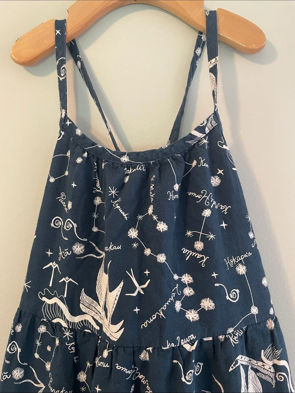 Patagonia pataloha Navy and White Printed Tiered Sundress for Girls. size:S